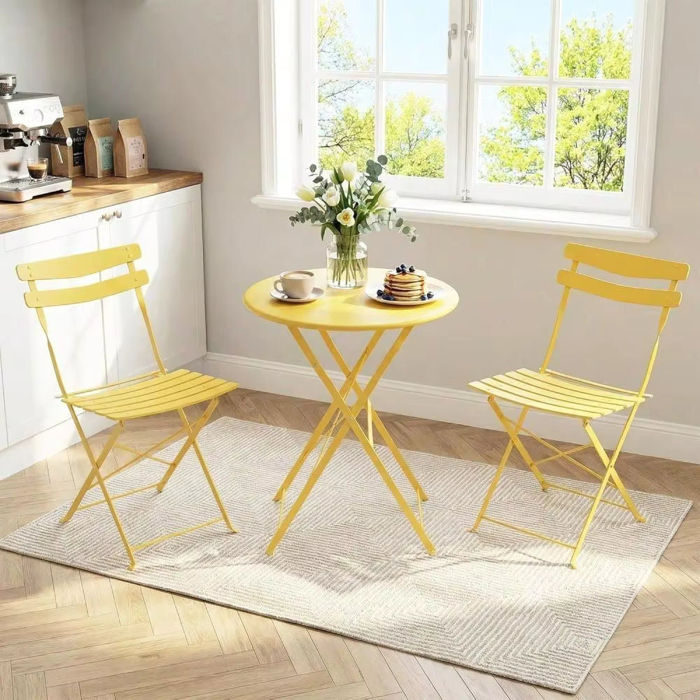 Villo Home Folding Bistro Set with 2 Chairs & Table