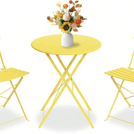 Villo Home Folding Bistro Set with 2 Chairs & Table